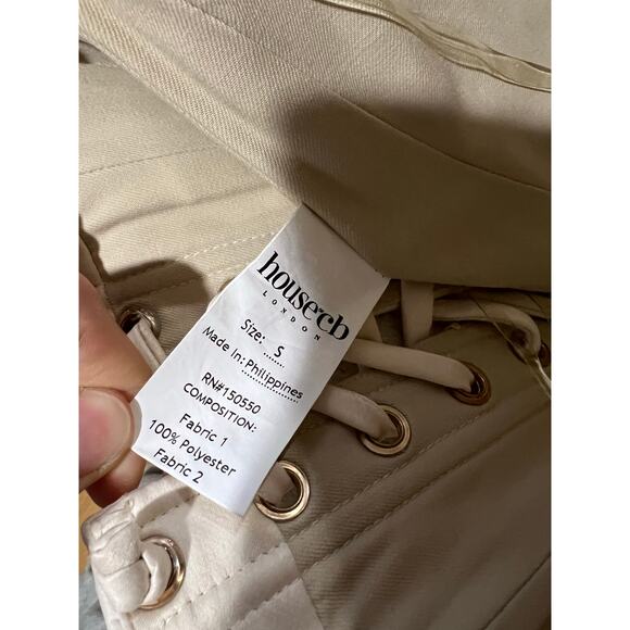 House of CB Genevieve Vintage Cream Lace Back Corset Top Size S Small - Picture 4 of 7